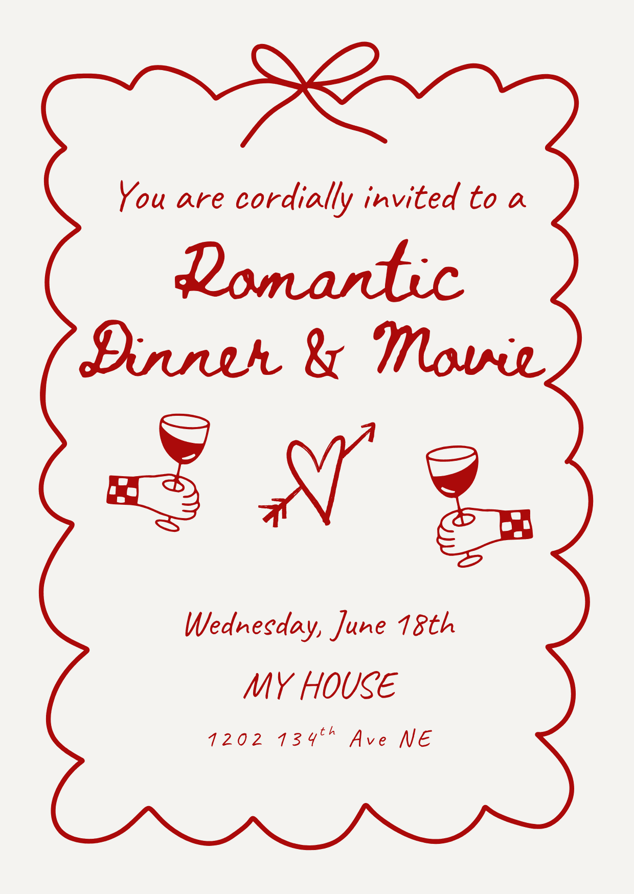 Romantic Dinner & Movie Invitation